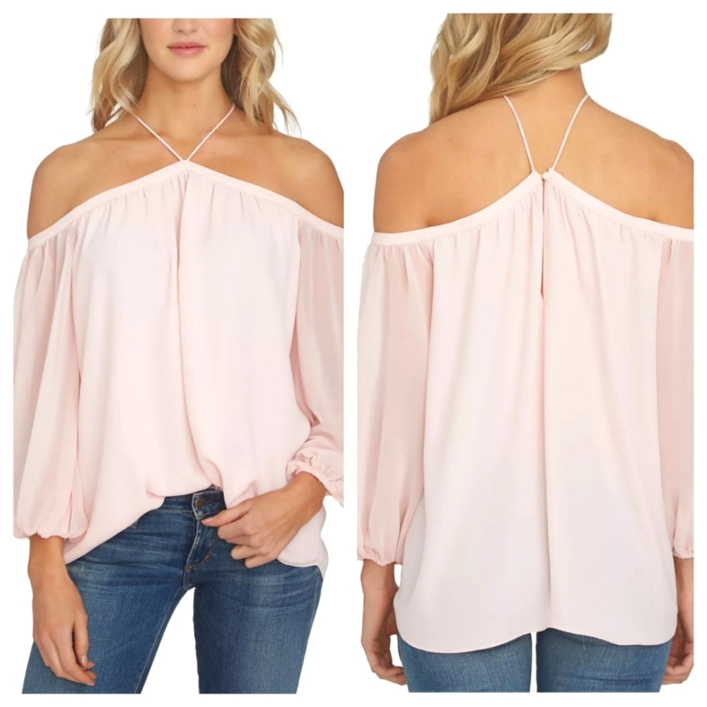 1 State  Off-The-Shoulder  Halter  Neck  Blouse